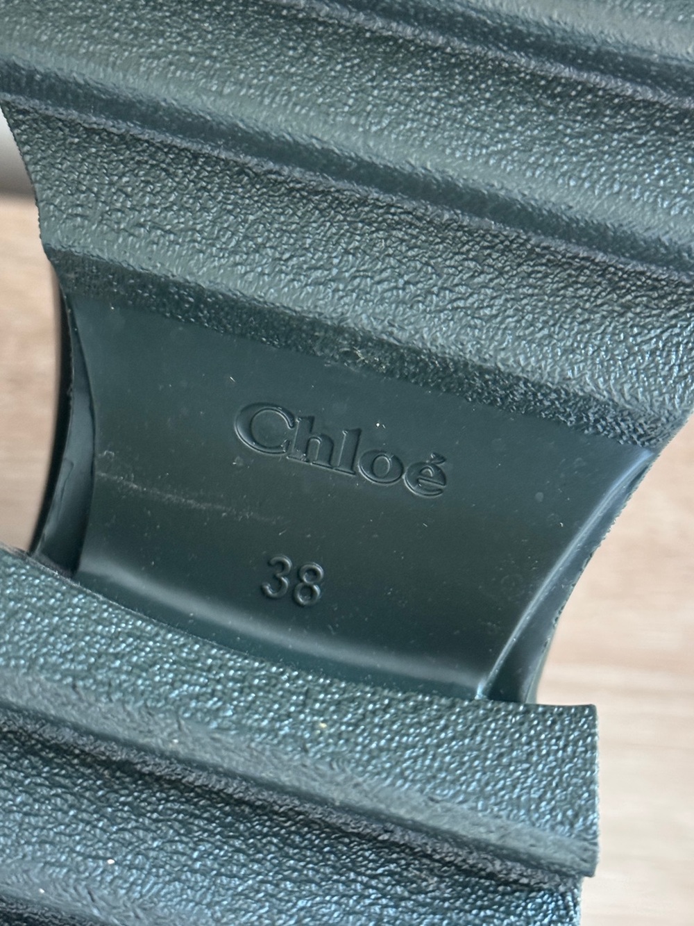 Chloé Betty Dark Green Mid-Calf Rain Boots Size 38 - Picture 6 of 7